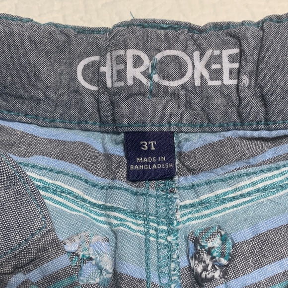 3T (6/$20) Teal Cotton Striped Shorts by Cherokee - Picture 8 of 15